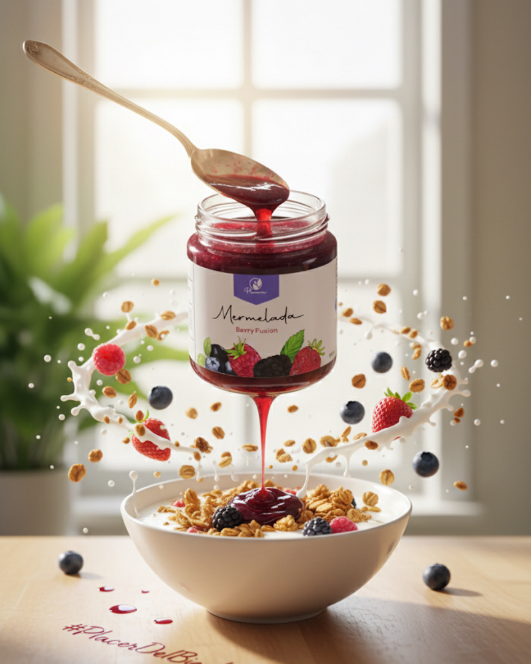 Mermelada de fresas y arándanos