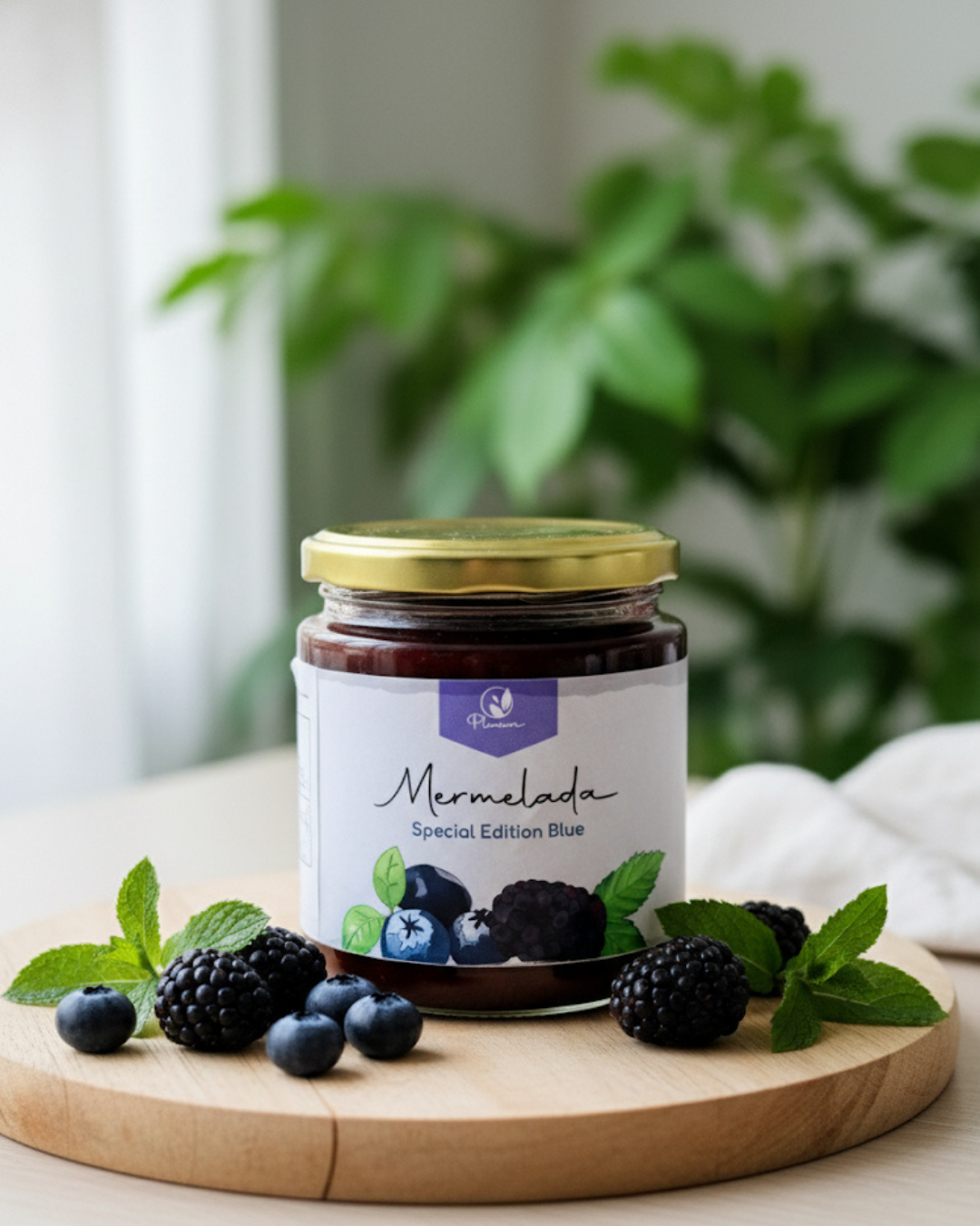 Mermelada de fresas y arándanos