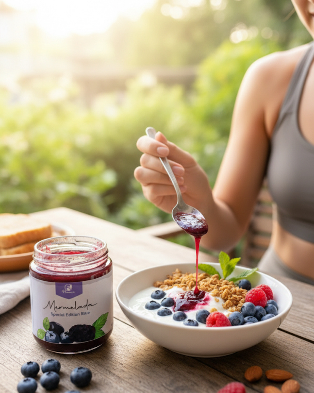 Mermelada de fresas y arándanos